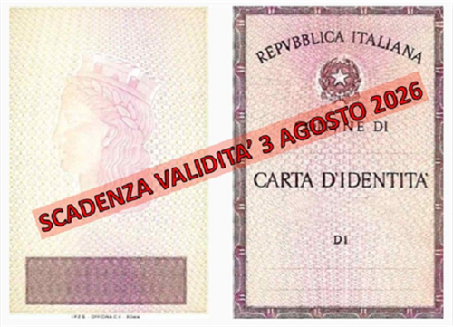 AVVISO scadenza carte d'identità cartacee